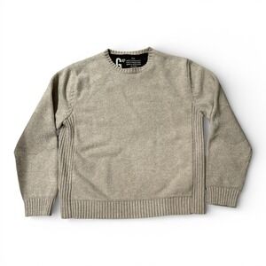 Heavy Knit Cotton Wool Heritage Crewneck Sweater Elbow Patch XXL GAP Oatmeal